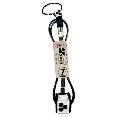 Channel Islands Hex Cord Standard Leash (7ft-White) - Buy online today at Down the Line Surf. International shipping available.