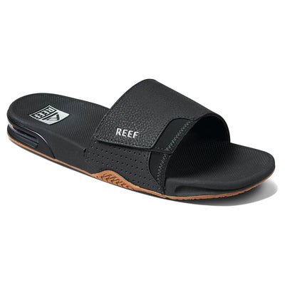 Reef Men's Fanning Slide - Black/Silver - Buy online today at Down the Line Surf. International shipping available.
