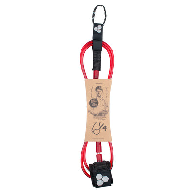Channel Islands Dane Reynolds Standard Leash - 6ft Red - Buy online today at Down the Line Surf. International shipping available.