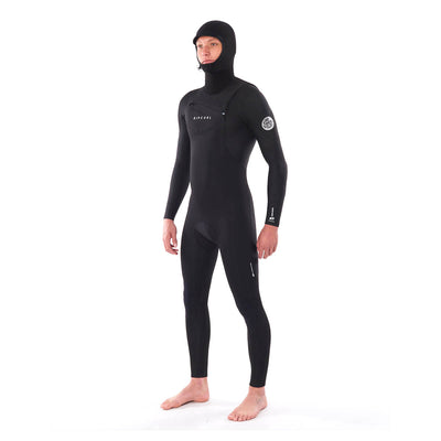 Rip Curl Dawn Patrol 6/4mm Hooded Chest Zip Wetsuit - Black - Buy online today at Down the Line Surf. International shipping available.