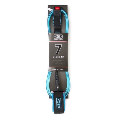 Ocean & Earth Diamond Flex Regular Leash - 7ft - Buy online today at Down the Line Surf. International shipping available.