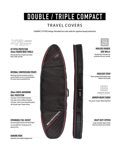 Ocean & Earth Double Compact Shortboard Cover - Silver - Buy online today at Down the Line Surf. International shipping available.