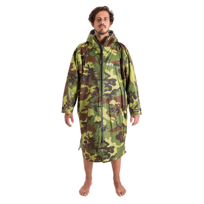 Dryrobe Advance Long Sleeve Changing Robe - Camo/Grey - Buy online today at Down the Line Surf. International shipping available.