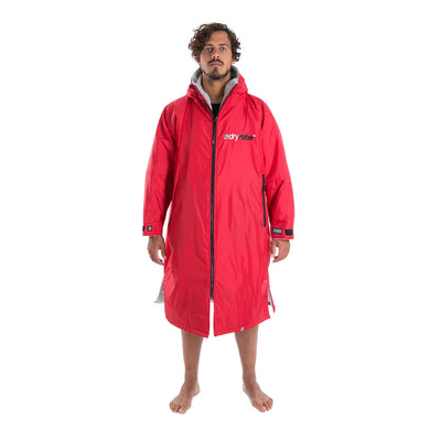 Dryrobe Advance Long Sleeve Changing Robe - Red/Grey - Buy online today at Down the Line Surf. International shipping available.