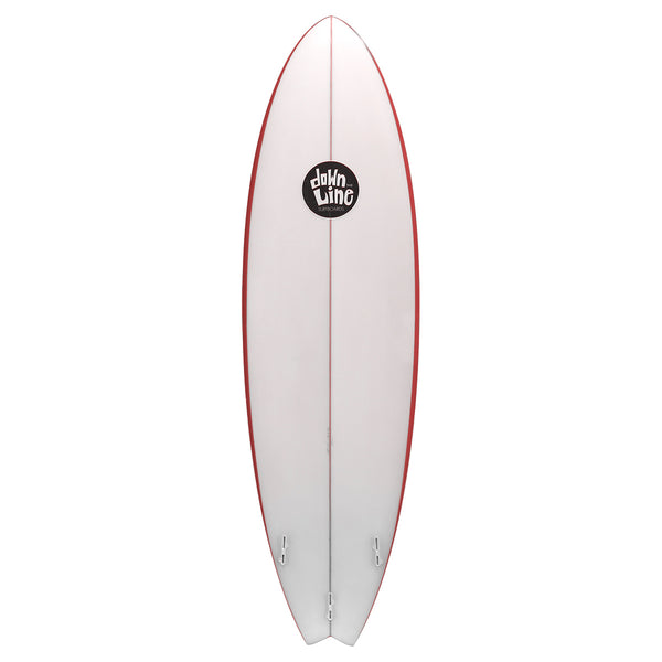DTL Surf Co. Tuna Fish Surfboard - Dark Red Rails