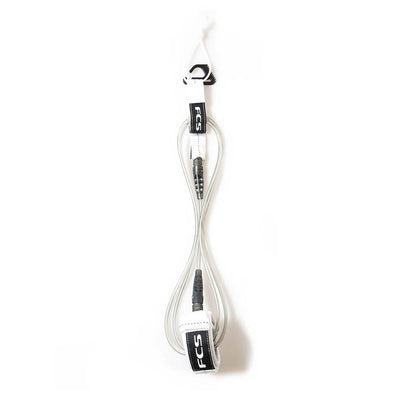 FCS 6ft Comp Leash - White - Buy online today at Down the Line Surf. International shipping available.