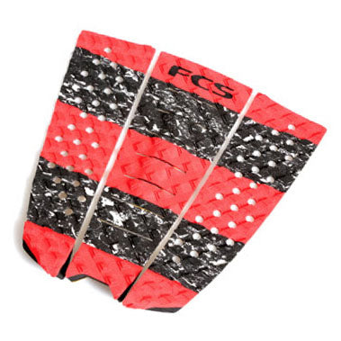 FCS Jeremy Flores 3 Piece Deck Pad - Red/Black - Buy online today at Down the Line Surf. International shipping available.
