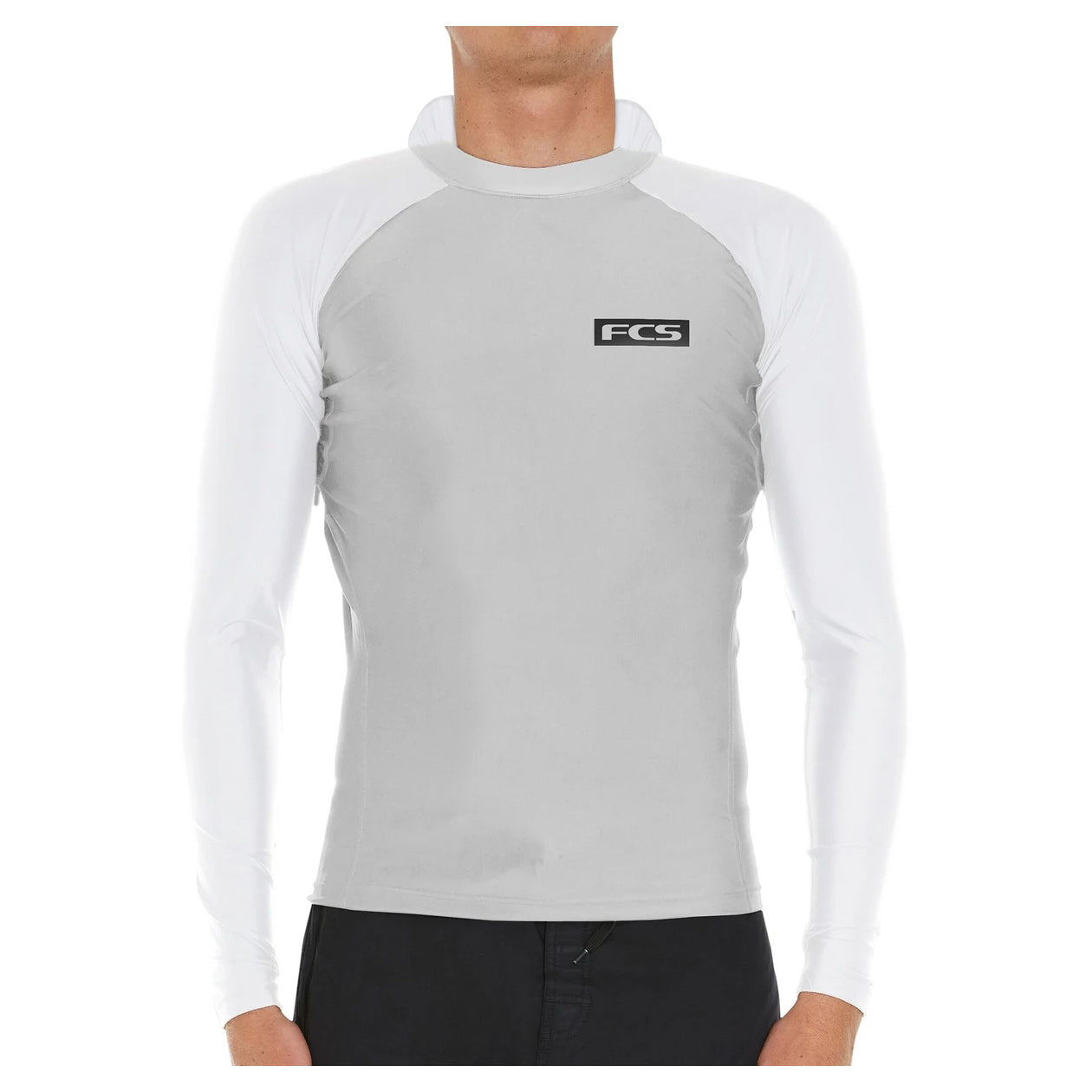 FCS Hooded Long Sleeve Rash Vest - Grey