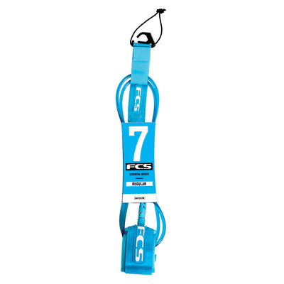 FCS 7ft Regular Leash - Teal - Buy online today at Down the Line Surf. International shipping available.