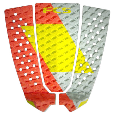 FCS Toledo 3 Piece Deck Pad - Red/Lime/Slate - Buy online today at Down the Line Surf. International shipping available.