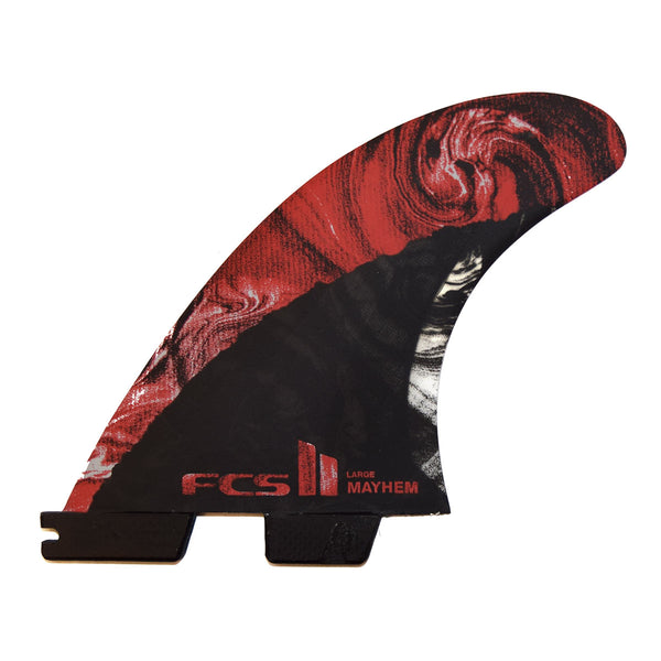 FCS II MB PC Carbon Tri Fin Set - Red Multi - Large - Down the Line Surf