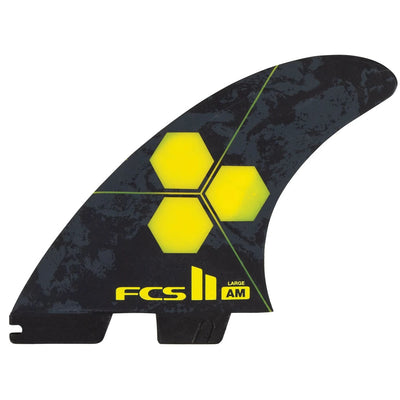 FCS II AM PC Tri Quad Fin Set Yellow - Large - Buy online today at Down the Line Surf. International shipping available.