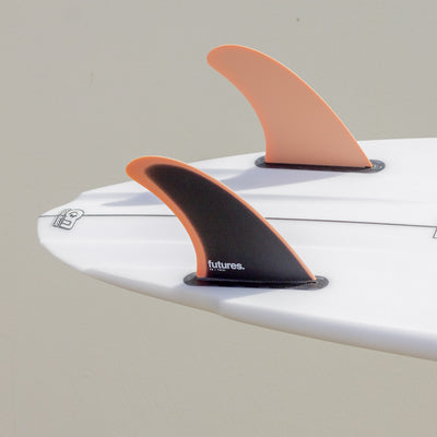 Futures Fins T2 Fibreglass Twin Fin Set Up - Indigo/Rose - Buy online today at Down the Line Surf. International shipping available.