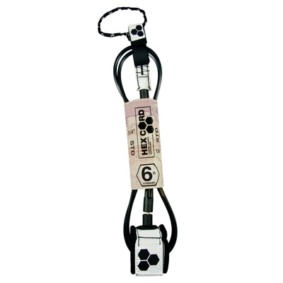 Channel Islands Hex Cord Standard Leash (6ft-Black) - Buy online today at Down the Line Surf. International shipping available.