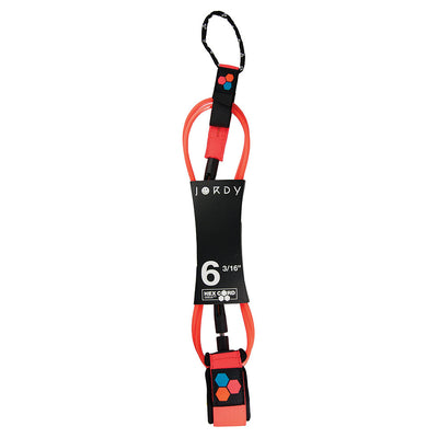 Channel Islands Jordy Smith Hex Cord Comp Leash (6ft-Fluro Orange) - Buy online today at Down the Line Surf. International shipping available.