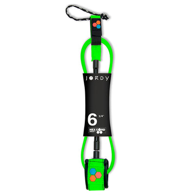 Channel Islands Jordy Smith Hex Cord Standard Leash (6ft - Green) - Buy online today at Down the Line Surf. International shipping available.