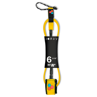 Channel Islands Jordy Smith Hex Cord Comp Leash (6ft - Yellow) - Buy online today at Down the Line Surf. International shipping available.