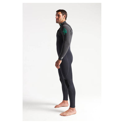 C-Skins Rewired 4/3mm Chest Zip Wetsuit - Anthracite/Charcoal/Green - Buy online today at Down the Line Surf. International shipping available.