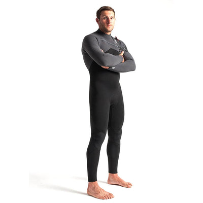 C-Skins Rewired 5/4mm Chest Zip Wetsuit - Black/Charcoal/Diamond/Red - Buy online today at Down the Line Surf. International shipping available.