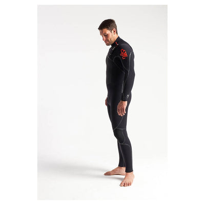 C-Skins Wired 5/4mm Chest Zip Wetsuit - Black Diamond/Warm Red - Buy online today at Down the Line Surf. International shipping available.