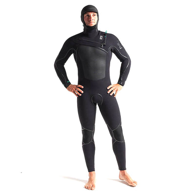 C-Skins Wired 5/4mm Hooded Chest Zip Wetsuit - Black Diamond - Buy online today at Down the Line Surf. International shipping available.