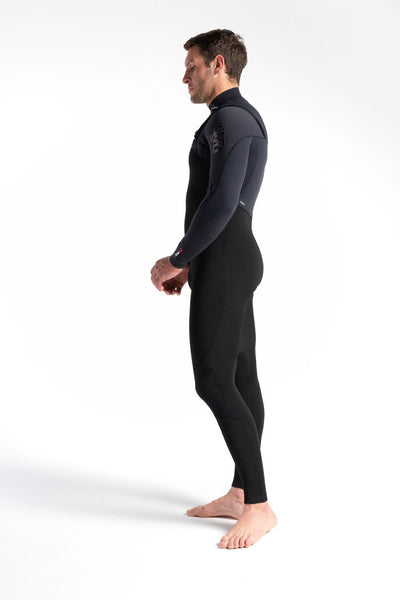 C-Skins Rewired 3/2mm Chest Zip Wetsuit - Black/Black/Diamond/Warm Red - Buy online today at Down the Line Surf. International shipping available.