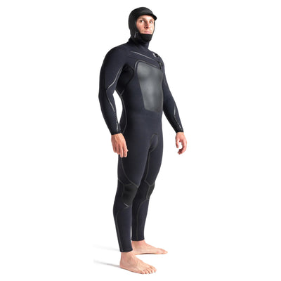 C-Skins Wired 5/4mm LQS Hooded Chest Zip Wetsuit - Black - Buy online today at Down the Line Surf. International shipping available.