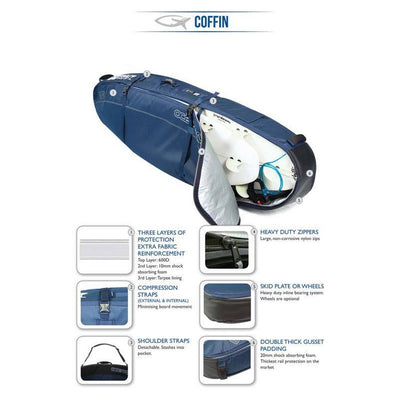 Ocean & Earth Double Coffin Longboard Boardbag - Buy online today at Down the Line Surf. International shipping available.