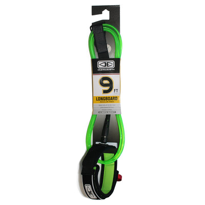Ocean & Earth Regular Moulded Longboard Knee Leash 9ft - Lime - Buy online today at Down the Line Surf. International shipping available.