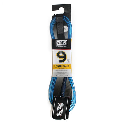 Ocean & Earth Regular Moulded Longboard Leash 9ft - Blue - Buy online today at Down the Line Surf. International shipping available.