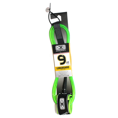 Ocean & Earth Regular Moulded Longboard Leash 9ft - Green - Buy online today at Down the Line Surf. International shipping available.