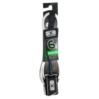 Ocean & Earth Regular Moulded Leash 6ft - White - Buy online today at Down the Line Surf. International shipping available.