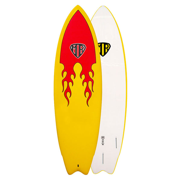 Ocean & Earth MR Epoxy Twin Fin Softboard - Flames