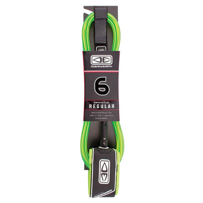 Ocean & Earth Regular Moulded Leash 6ft - Lime - Buy online today at Down the Line Surf. International shipping available.