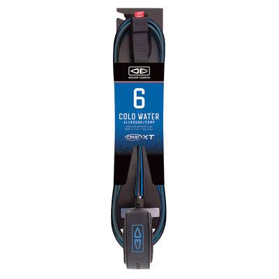 Ocean & Earth One-XT Comp Cold Water 6ft Leash - Black/Blue - Buy online today at Down the Line Surf. International shipping available.