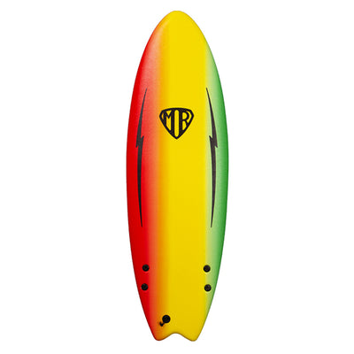 Ocean & Earth MR EZI Rider Twin Fin Softboard - Rasta - Buy online today at Down the Line Surf. International shipping available.