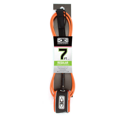 Ocean & Earth Regular Moulded Leash 7ft - Orange - Buy online today at Down the Line Surf. International shipping available.