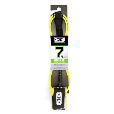 Ocean & Earth Regular Moulded Leash 7ft - Yellow - Buy online today at Down the Line Surf. International shipping available.