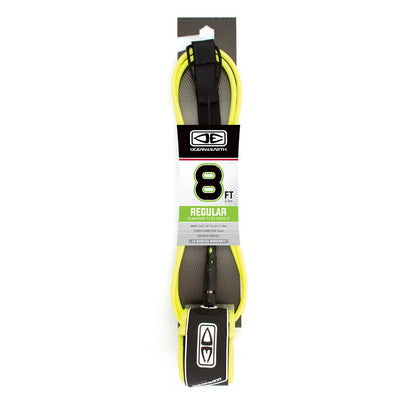 Ocean & Earth Regular Moulded Leash 8ft - Yellow - Buy online today at Down the Line Surf. International shipping available.