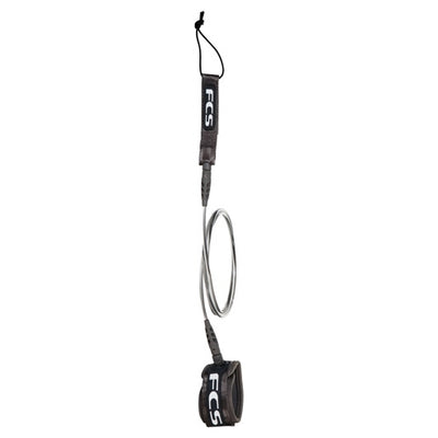 FCS 9ft Regular Leash - Graphite - Buy online today at Down the Line Surf. International shipping available.