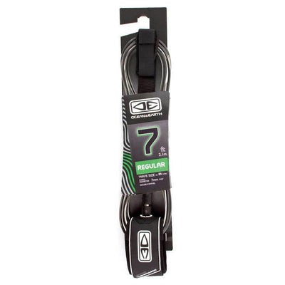 Ocean & Earth Regular Moulded Leash (7ft-Black) - Buy online today at Down the Line Surf. International shipping available.