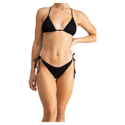 Rhythm Wave Break Tie Side Hi Cut Pant - Black - Buy online today at Down the Line Surf. International shipping available.