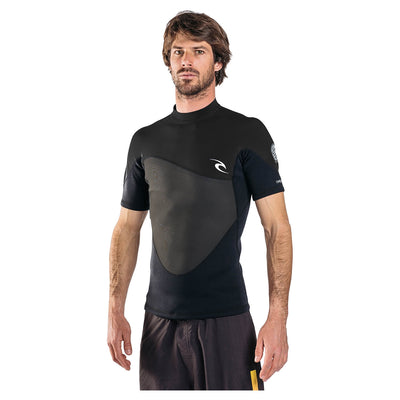 Rip Curl Omega 1.5mm Short Sleeve Wetsuit Jacket - Black - Buy online today at Down the Line Surf. International shipping available.
