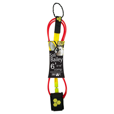 Channel Islands Soli Bailey Comp Leash 6ft - Red - Buy online today at Down the Line Surf. International shipping available.