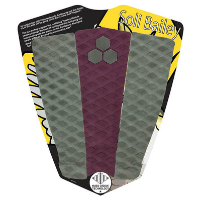 Channel Islands Soli Bailey 3 Piece Tail Pad - Grey/Maroon/Grey - Buy online today at Down the Line Surf. International shipping available.
