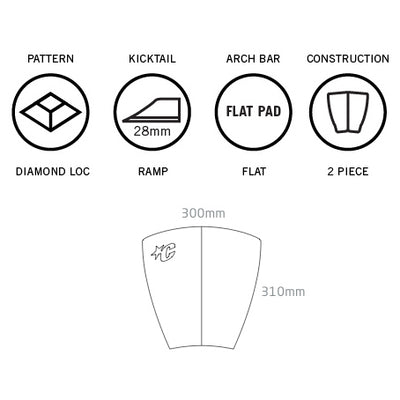 Creatures of Leisure Split 2 Piece Deck Pad - White - Buy online today at Down the Line Surf. International shipping available.