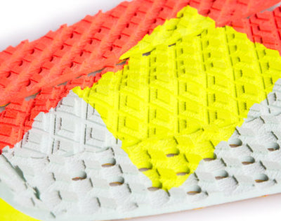 FCS Toledo 3 Piece Deck Pad - Red/Lime/Slate - Buy online today at Down the Line Surf. International shipping available.