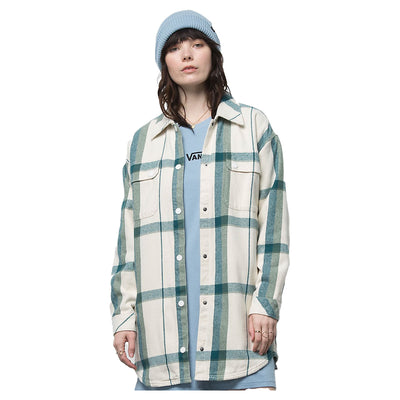 Vans Hal Plaid Shacket Shirt - Marshmallow - Buy online today at Down the Line Surf. International shipping available.