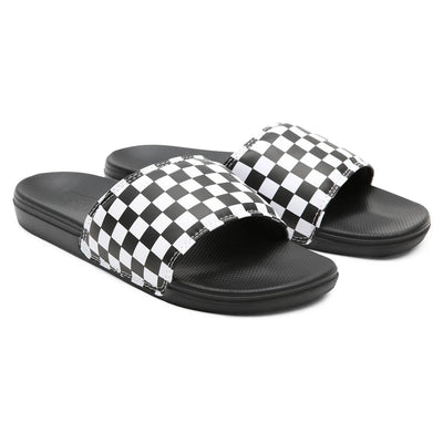 Vans La Costa Slide-On Shoes - Black/Check - Buy online today at Down the Line Surf. International shipping available.