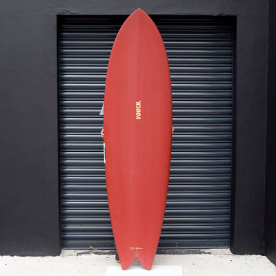 Vouch Mid Vish Surfboard - Applied Red - 6'8" - Buy online today at Down the Line Surf. International shipping available.